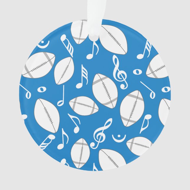 Music Notes Footballs Ornament (Front)