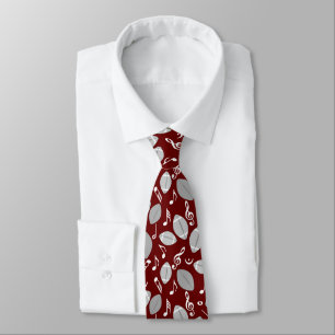Music Notes Footballs Tie