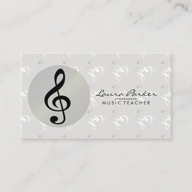 Music Notes for Musician Teacher Business Card (Front)