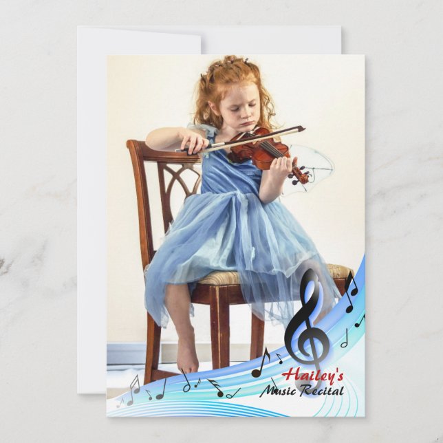 Music Notes Frame Photo Invitation (Front)