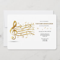 Music Notes Graduation Party Invitation