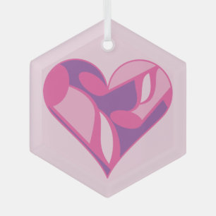 Music Notes Heart Glass Ornament