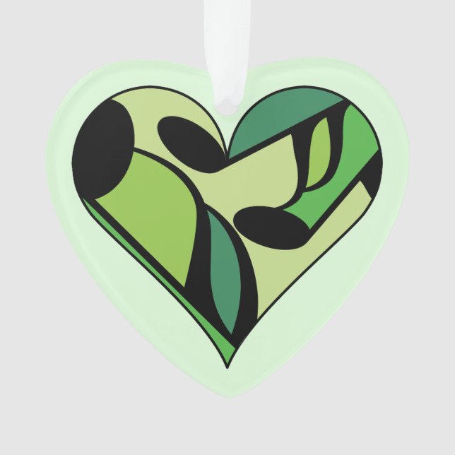 Music Notes Heart Ornament (Front)