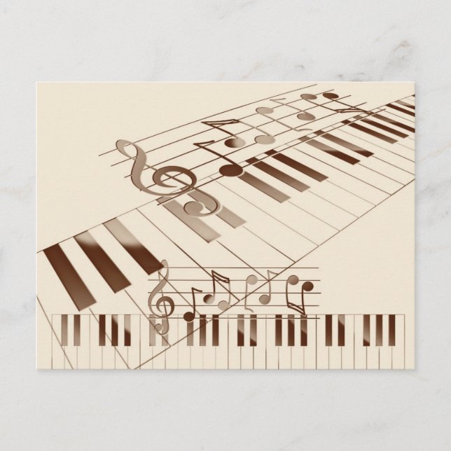 Music notes illustration postcard (Front)