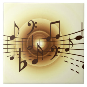 Music notes illustration tile