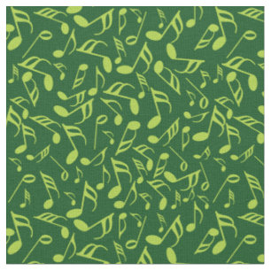 Music Notes in Green Fabric