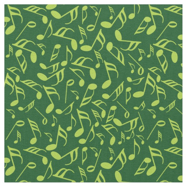 Music Notes in Green Fabric (Close Up)