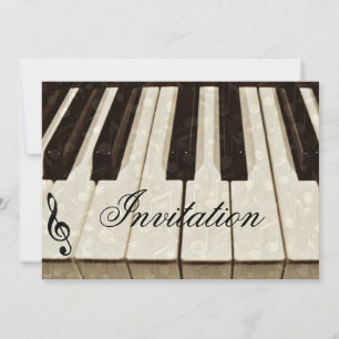 Music notes & Keys_ Invitation