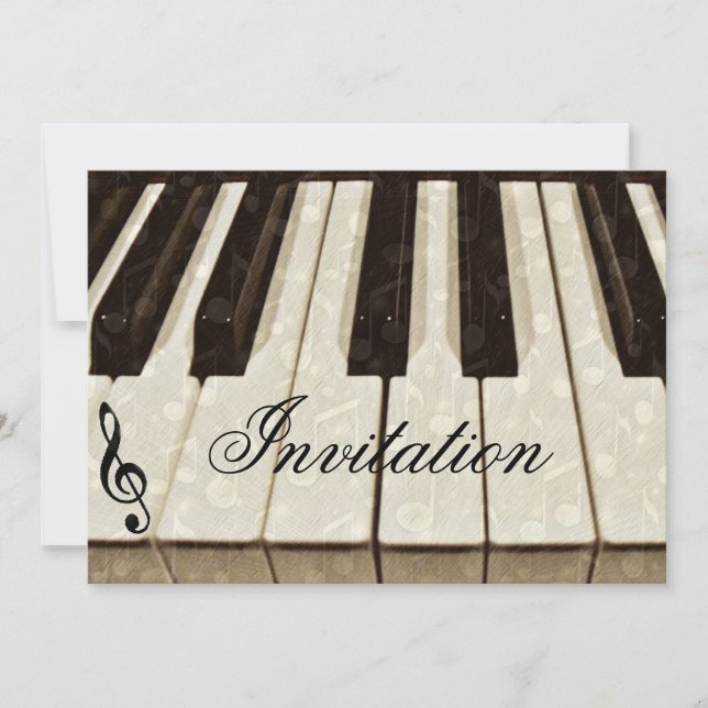 Music notes & Keys_ Invitation (Front)