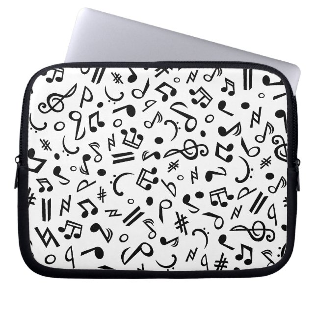 music notes laptop sleeve (Front)