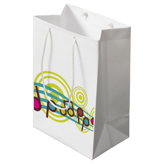 Music Notes Medium Gift Bag (Front Angled)