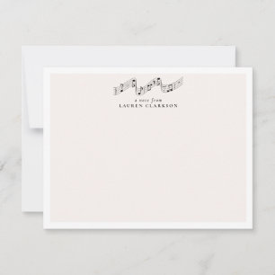 Music Notes Minimalist Personalized Note Card