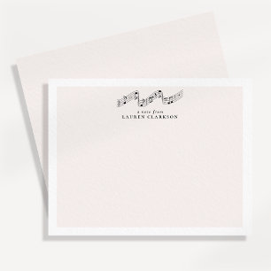 Music Notes Minimalist Personalized Note Card
