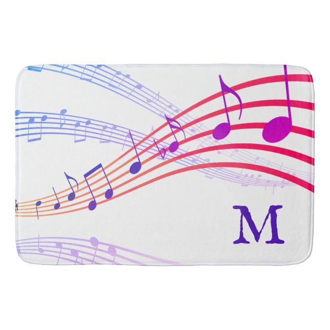 MUSIC NOTES Monogram Bath Mat (Front)