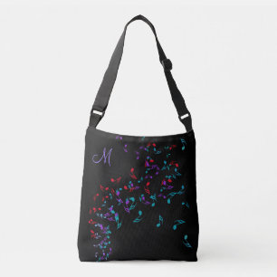 Music Notes Monogram Tote Bag