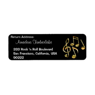 Music Notes Music Lovers Return Address Labels