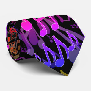 Music Notes Musical Pattern Fun Bright Colours Tie