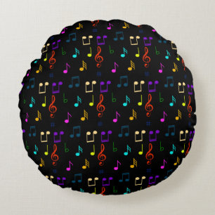 Music Notes Musician Gifts Musical Note Art Lovers Round Pillow