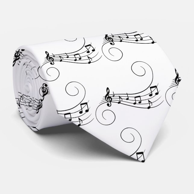 Music Notes  Neck Tie (Rolled)