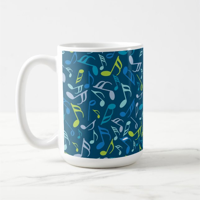 Music Notes Neck Tie Coffee Mug (Left)