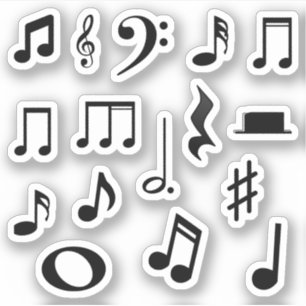 Music Notes Notation Symbol Sticker Pack