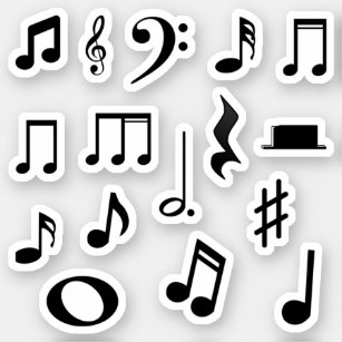 Music Notes Notation Symbol Sticker Pack