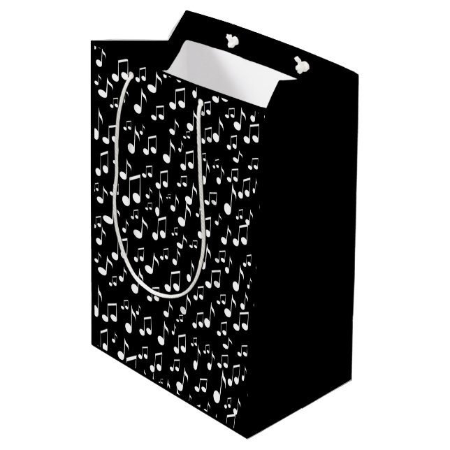Music-Notes of Love_ Medium Gift Bag (Back Angled)