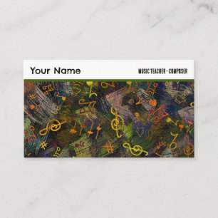 Music Notes on Abstract Background Professional Business Card
