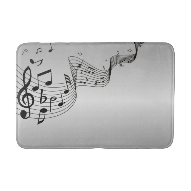 Music Notes on Silver Bath Mat (Front)