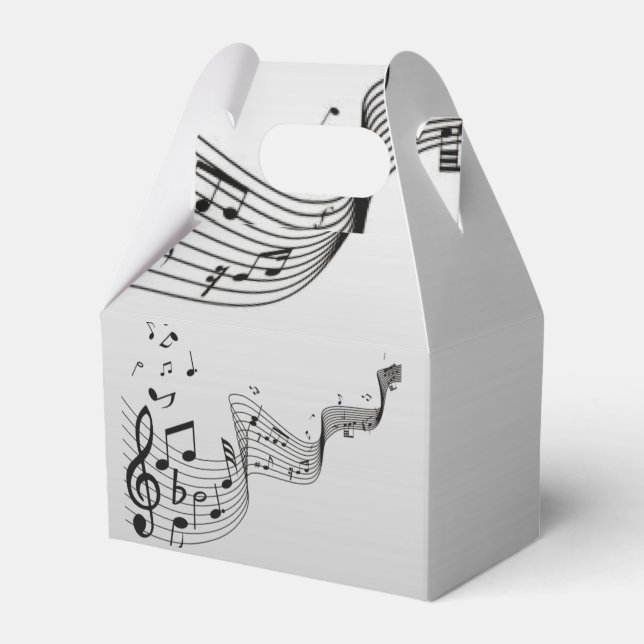 Music Notes on Silver Favor Box (Front Side)