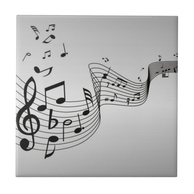 Music Notes on Silver Tile (Front)