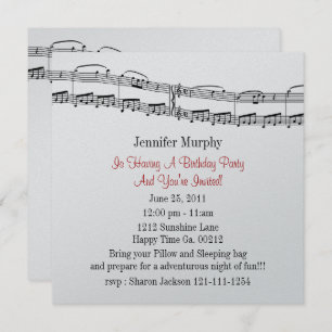 Music Notes Party Invitations