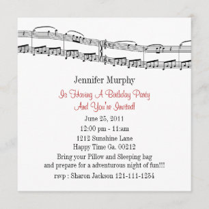 Music Notes Party Invitations