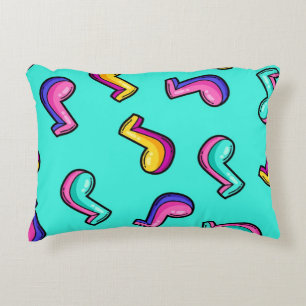 Music notes pattern accent pillow