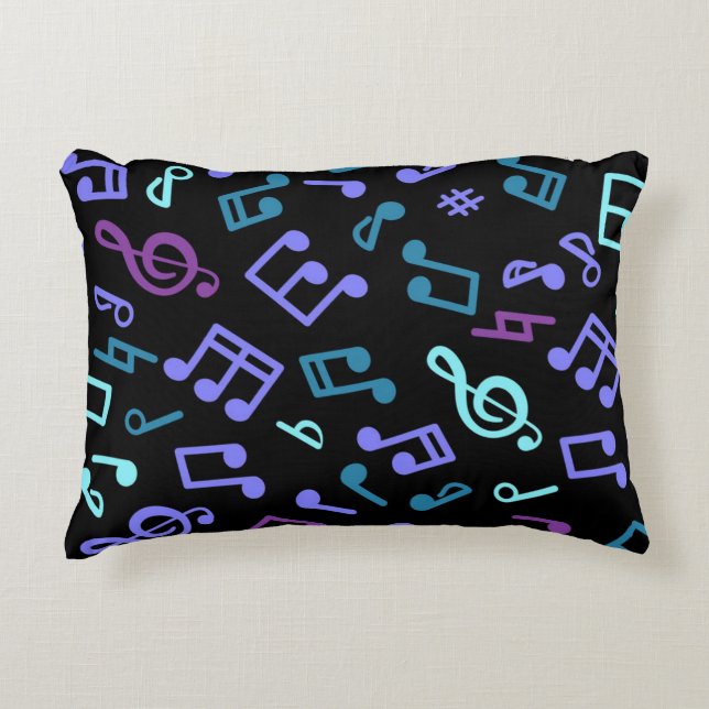 Music notes pattern accent pillow (Front)