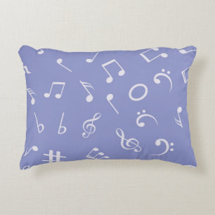 Music notes pattern accent pillow