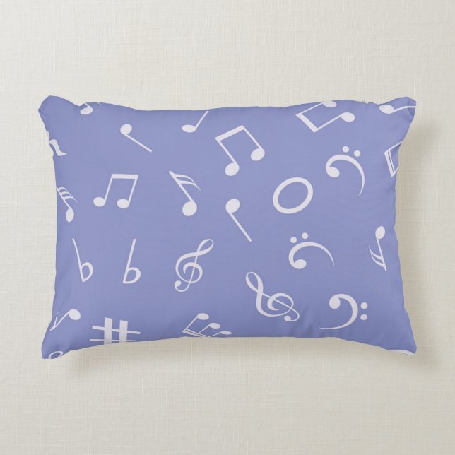 Music notes pattern accent pillow (Front)