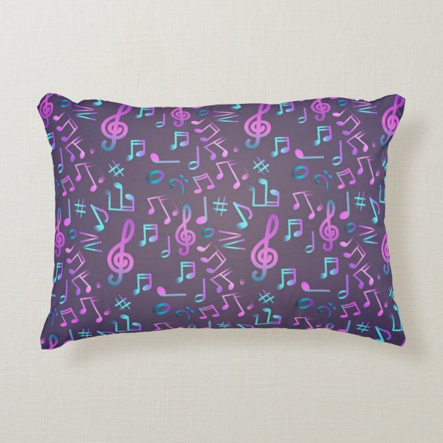 Music notes pattern accent pillow (Front)
