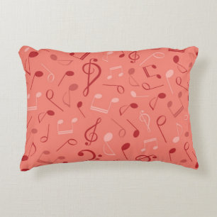 Music notes pattern accent pillow