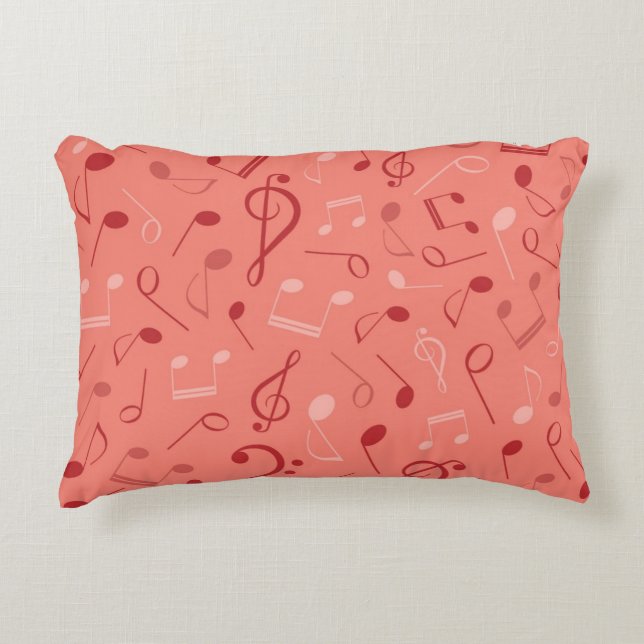 Music notes pattern accent pillow (Front)