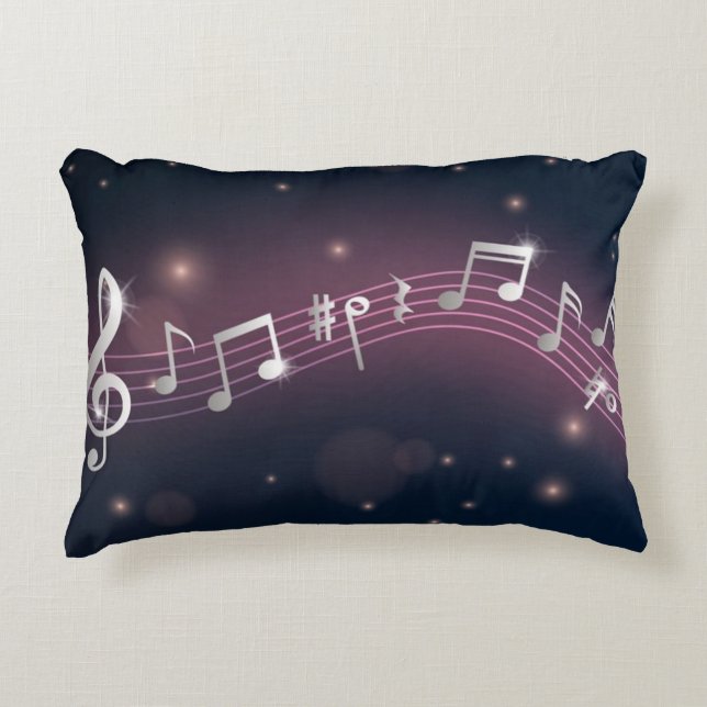 Music notes pattern accent pillow (Front)