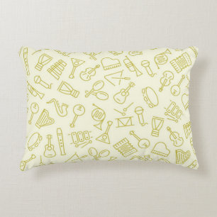 Music notes pattern accent pillow
