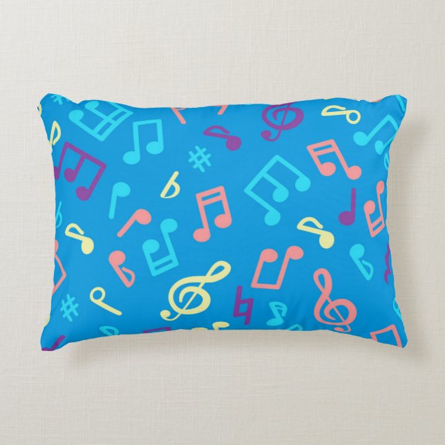 Music notes pattern accent pillow (Front)
