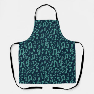 Music notes pattern apron