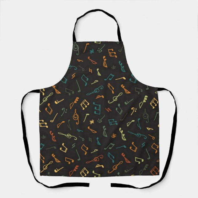 Music notes pattern apron (Front)