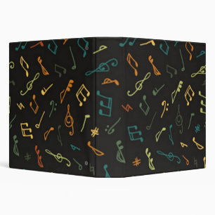 Music notes pattern binder