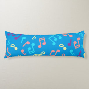Music notes pattern body pillow