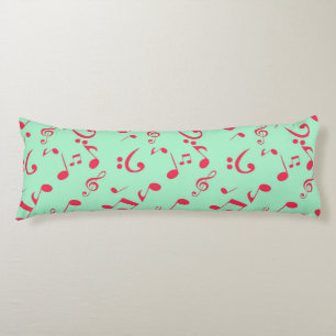 Music notes pattern body pillow