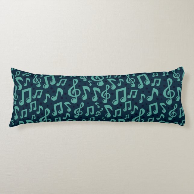 Music notes pattern body pillow (Front)