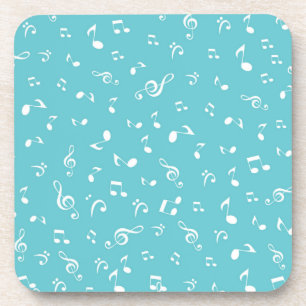Music notes pattern coaster